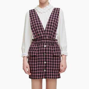 NEW MAJE Ritrate Plaid Pinafore Dress